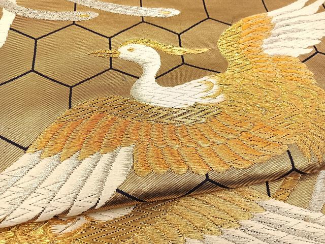 平和屋着物◎六通柄袋帯 唐織 鳳凰 金銀糸 正絹 逸品 BAAT3935xa