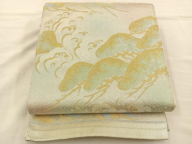 平和屋着物◎六通柄袋帯　浜松文　金銀糸　正絹　逸品　BAAT3941xa