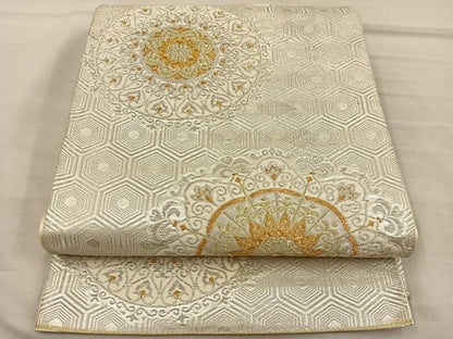 平和屋着物◎六通柄袋帯　正倉院花文　金銀糸　正絹　逸品　BAAT3942xa