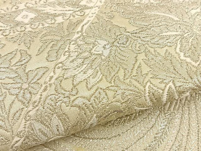 平和屋着物◎六通柄袋帯 唐織 花鳥文 銀糸 正絹 逸品 BAAT3944xa