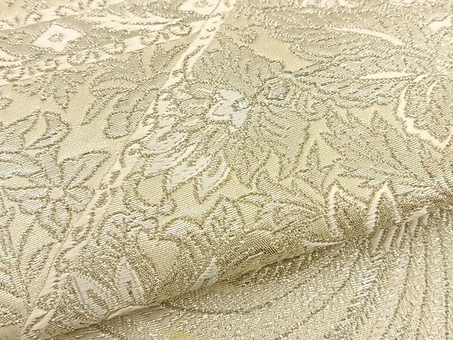 平和屋着物◎六通柄袋帯 唐織 花鳥文 銀糸 正絹 逸品 BAAT3944xa