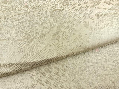平和屋着物◎六通柄袋帯 唐織 花丸文 銀糸 正絹 逸品 BAAT3954xa