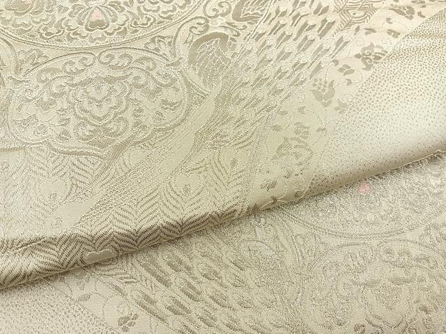 平和屋着物◎六通柄袋帯 唐織 花丸文 銀糸 正絹 逸品 BAAT3954xa