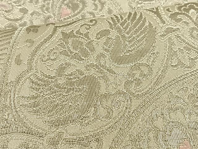 平和屋着物◎六通柄袋帯 唐織 花丸文 銀糸 正絹 逸品 BAAT3954xa
