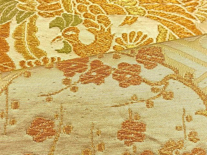 平和屋着物◎六通柄袋帯 花鳥丸文 金銀糸 正絹 逸品 BAAT3962xa
