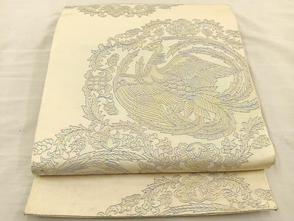 平和屋着物◎六通柄　本袋帯　鳳凰　銀糸　正絹　逸品　BAAT3965xa
