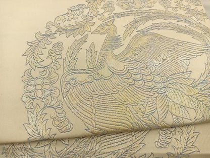 平和屋着物◎六通柄　本袋帯　鳳凰　銀糸　正絹　逸品　BAAT3965xa