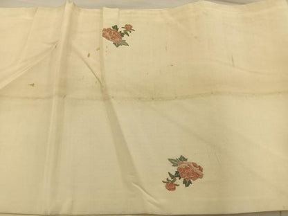 平和屋着物◎太鼓柄袋帯 相良刺繍 扇面花文 金彩 正絹 逸品 BAAT3977xa