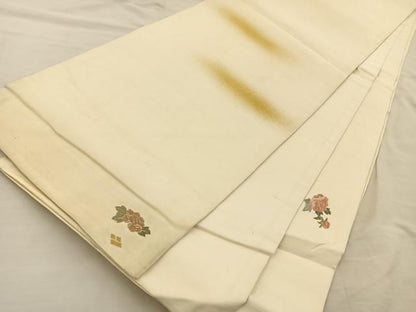 平和屋着物◎太鼓柄袋帯 相良刺繍 扇面花文 金彩 正絹 逸品 BAAT3977xa