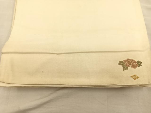 平和屋着物◎太鼓柄袋帯 相良刺繍 扇面花文 金彩 正絹 逸品 BAAT3977xa