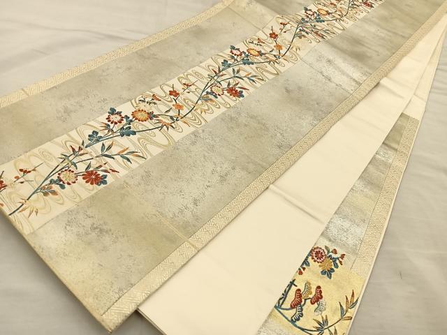 平和屋着物◎六通柄袋帯　唐織　名錦加賀寿秋立　金糸　引箔　正絹　逸品　BAAT3981xa