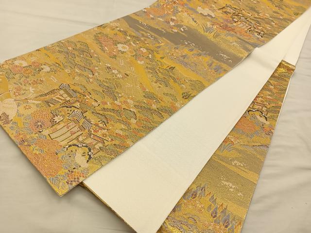 平和屋着物◎六通柄袋帯 華鳳絵文 金糸 正絹 逸品 BAAT3994xa