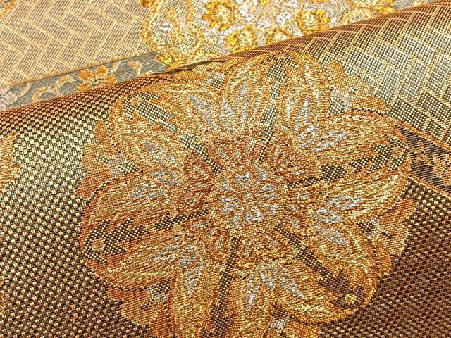 平和屋着物◎六通柄袋帯 煌寿の華 金銀糸 正絹 逸品 BAAT4438wb