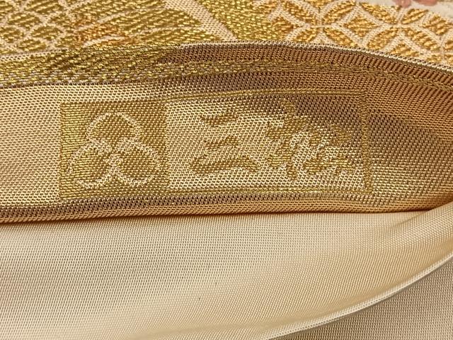 平和屋着物◎六通柄袋帯 唐織 道長小袖文様 三松 金糸 正絹 逸品 BAAT4440wb