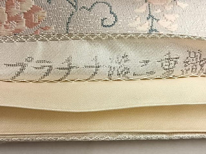 平和屋着物◎六通柄袋帯　唐織　地紙花文　プラチナ箔二重織　正絹　逸品　BAAT4442wb