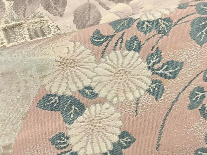 平和屋着物◎六通柄袋帯　唐織　地紙花文　プラチナ箔二重織　正絹　逸品　BAAT4442wb