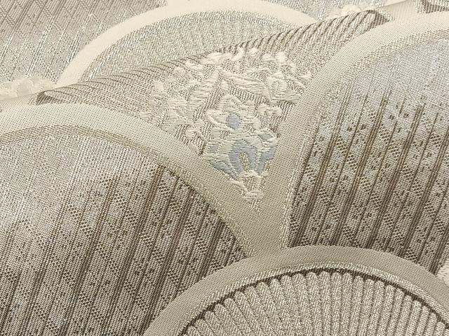 平和屋着物◎六通柄袋帯 唐織 青海波 銀糸 正絹 逸品 BAAT4451wb