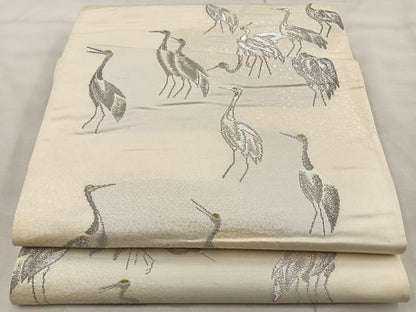 平和屋着物◎西陣 六通柄袋帯 鳳凰 群鶴 金銀糸 正絹 逸品 BAAT4463wb