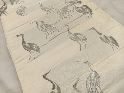 平和屋着物◎西陣 六通柄袋帯 鳳凰 群鶴 金銀糸 正絹 逸品 BAAT4463wb