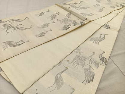 平和屋着物◎西陣 六通柄袋帯 鳳凰 群鶴 金銀糸 正絹 逸品 BAAT4463wb