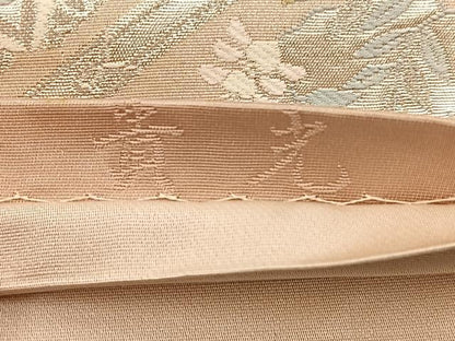 平和屋着物◎六通柄袋帯 九百錦 貴光 天井花鳥文 銀糸 正絹 逸品 BAAT4476wb