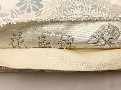 平和屋着物◎六通柄袋帯 唐織 花鳥錦 飾花文 プラチナ二重織 正絹 逸品 BAAT4479wb