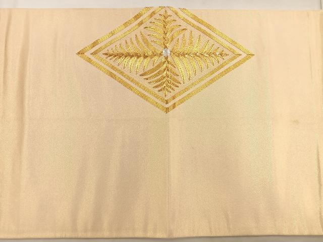 平和屋着物◎太鼓柄袋帯 総駒刺繍 花菱 金銀糸 正絹 逸品 BAAT4487wb