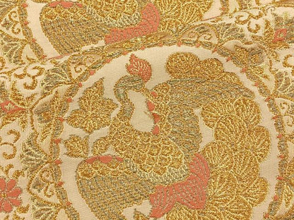 平和屋着物◎六通柄袋帯 鏡裏花鳥文 金糸 正絹 逸品 BAAT4490wb