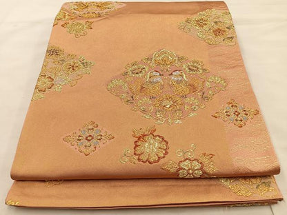 平和屋着物◎六通柄袋帯 正倉院芳香文 金糸 正絹 逸品 BAAT4502wb