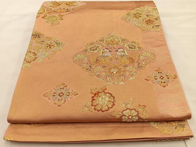 平和屋着物◎六通柄袋帯 正倉院芳香文 金糸 正絹 逸品 BAAT4502wb