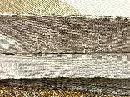 平和屋着物◎六通柄袋帯　遠山　金糸　正絹　逸品　BAAT4526wb