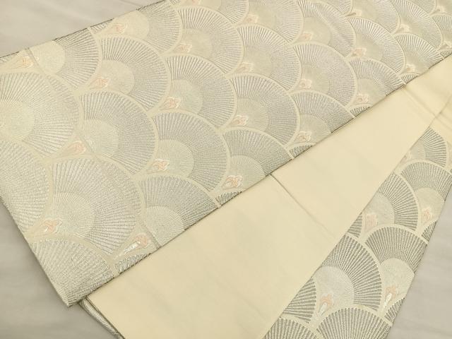 平和屋着物◎六通柄袋帯 唐織 青海波 銀糸 正絹 逸品 BAAT4615kg