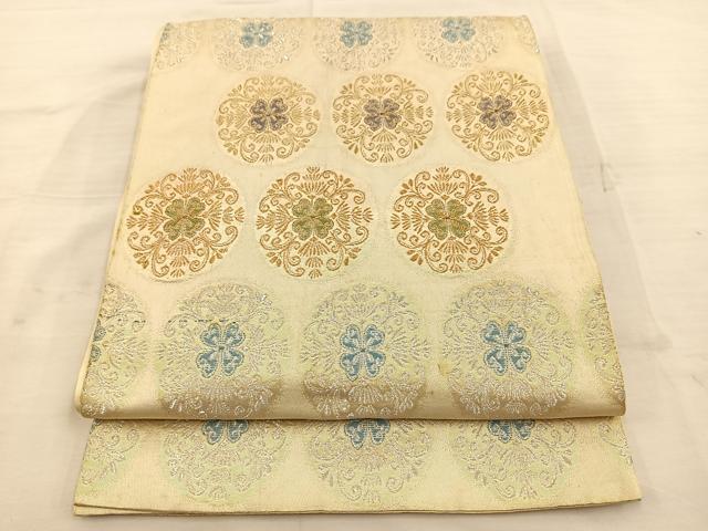 平和屋着物◎六通柄 京袋帯 花丸文 金銀糸 正絹 逸品 BAAT4705kg