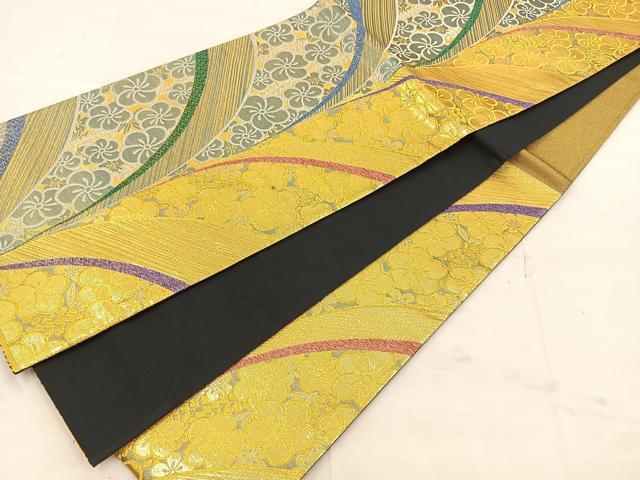 平和屋着物◎六通柄袋帯 舞梅文 金銀糸 正絹 逸品 BAAT4779kg
