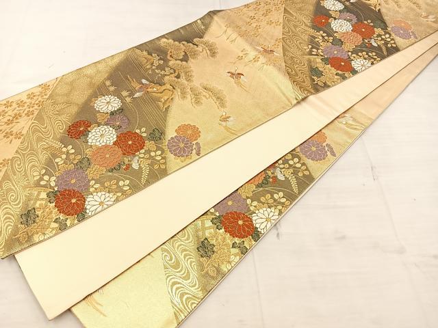 平和屋着物◎九百佐賀錦　六通柄袋帯　唐織　蒔絵　金糸　正絹　逸品　BAAT4793kg