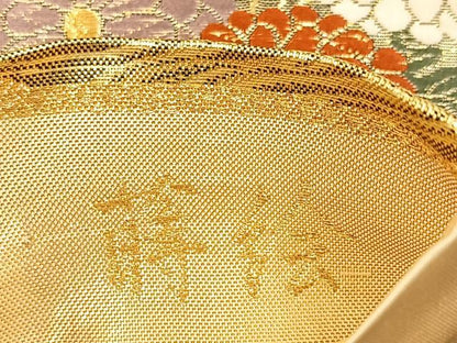 平和屋着物◎九百佐賀錦　六通柄袋帯　唐織　蒔絵　金糸　正絹　逸品　BAAT4793kg