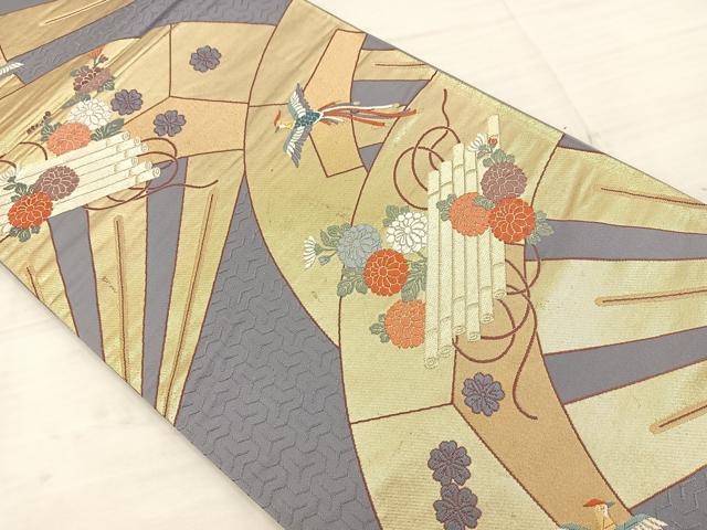 平和屋着物◎西陣 伊豆蔵謹製 六通柄袋帯 唐織 花鳥文 金糸 正絹 逸品 BAAT4798kg