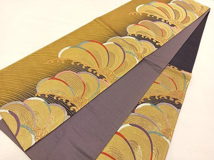 平和屋着物◎六通柄袋帯　唐織　皇華錦　金糸　正絹　逸品　BAAT4845hz
