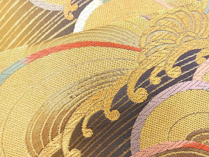 平和屋着物◎六通柄袋帯　唐織　皇華錦　金糸　正絹　逸品　BAAT4845hz