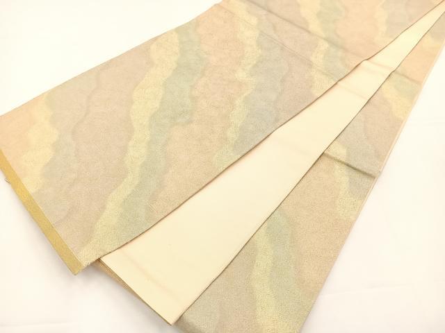 平和屋着物◎全通柄袋帯 砂子綴れ 道長文様 金糸 正絹 逸品 BAAT5019jr
