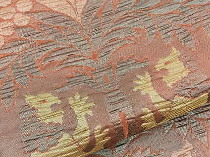 平和屋着物◎六通柄袋帯 ふくれ織り 動物花文 正絹 逸品 BAAT5020jr