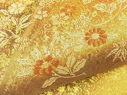 平和屋着物◎六通柄袋帯 金彩錦 立涌小袖 金糸 引箔 正絹 逸品 BAAT5032jr