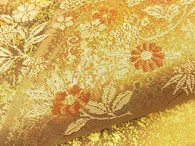 平和屋着物◎六通柄袋帯 金彩錦 立涌小袖 金糸 引箔 正絹 逸品 BAAT5032jr
