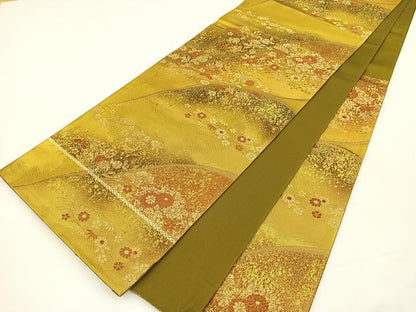 平和屋着物◎六通柄袋帯 金彩錦 立涌小袖 金糸 引箔 正絹 逸品 BAAT5032jr