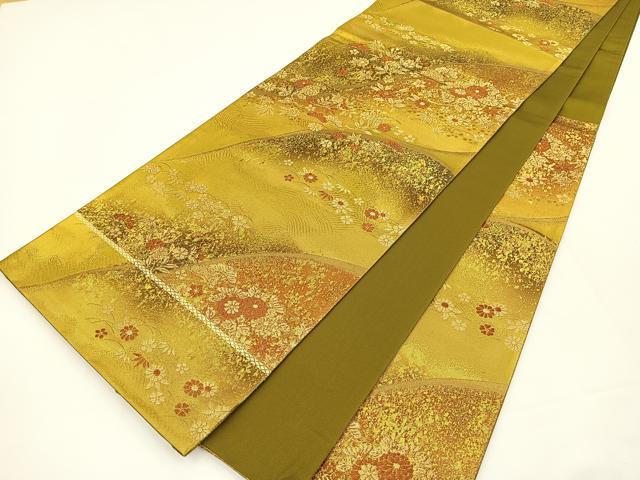 平和屋着物◎六通柄袋帯 金彩錦 立涌小袖 金糸 引箔 正絹 逸品 BAAT5032jr