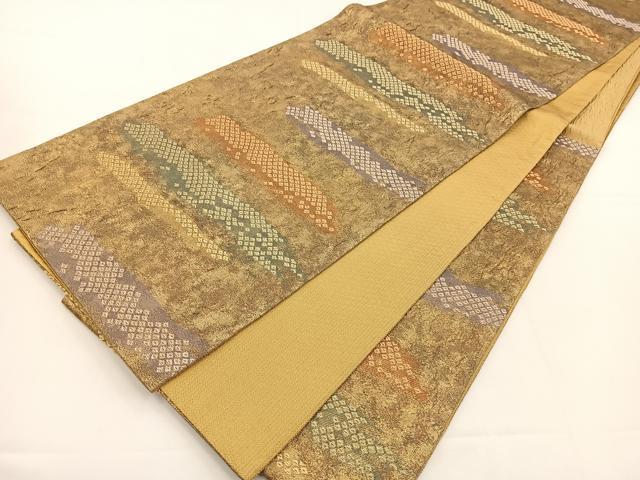 平和屋着物◎六通柄袋帯　ふくれ織り　霞鹿の子文　正絹　逸品　BAAT5038jr