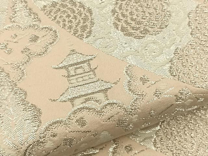 平和屋着物◎六通柄 本袋帯 唐織 七宝風景文 銀糸 正絹 逸品 BAAT5039jr