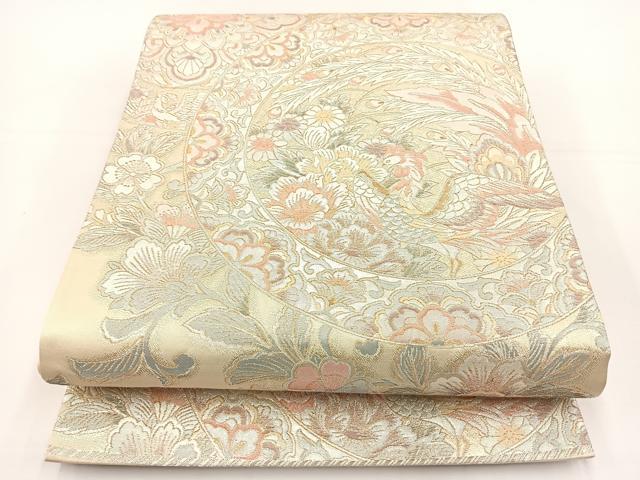 平和屋着物◎六通柄袋帯　鳳凰花文　金銀糸　正絹　逸品　BAAT5092jr