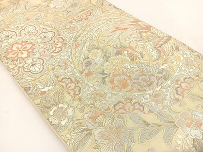 平和屋着物◎六通柄袋帯　鳳凰花文　金銀糸　正絹　逸品　BAAT5092jr