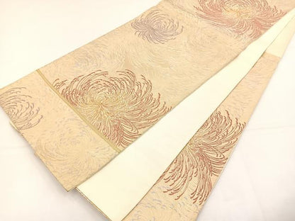 平和屋着物◎六通柄袋帯 唐織 乱菊 金銀糸 正絹 逸品 BAAT5145jr